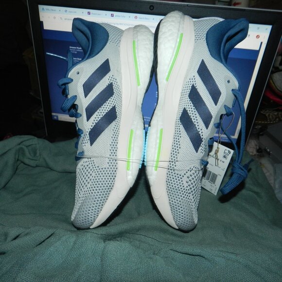 adidas SolarGlide 5 Blue/ White Pulse Lime Men's SIZE 6.5NWT🆕⌚📦🏃💨🚚 - Picture 10 of 16